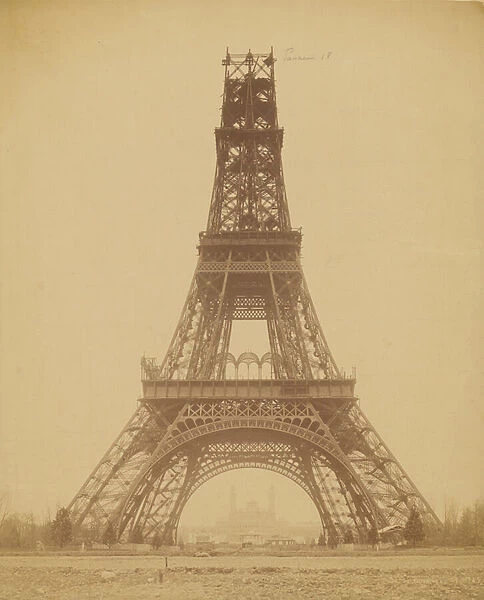 Construction of the Eiffel Tower, 1888 (albumen silver print)