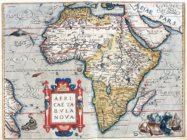 Description of the African continent. Geography map from '