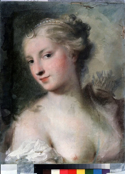 'Diane'(Diana) Peinture au pastel de Rosalba Giovanna Carriera (1657-1757) 1746 environ Musee Pouchkine, Moscou