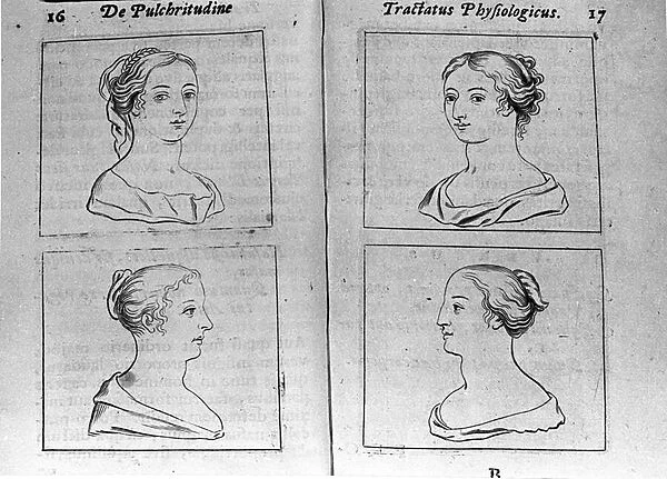 The different female profiles Page taken from 'Tractatus physiologicus de