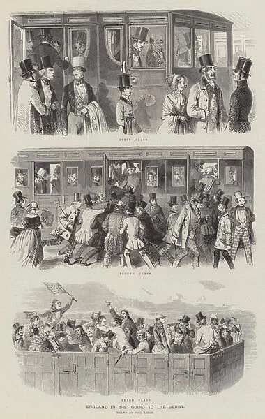 England in 1842, going to the Derby (engraving)