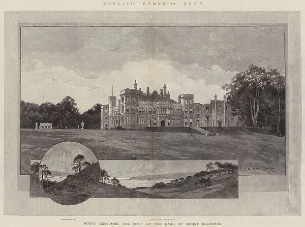 English Homes, Mount Edgcumbe, the Seat of the Earl of Mount Edgcumbe (engraving)