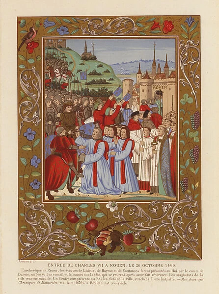 Entry of King Charles VII of France into Rouen, 1449 (chromolitho)