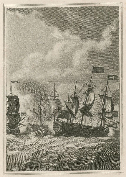 The French defeated by Lord Howe at the Glorious First of June, 1794 (engraving)