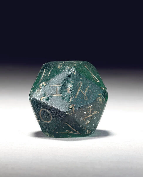 Gaming die, c. 2nd century AD (glass)