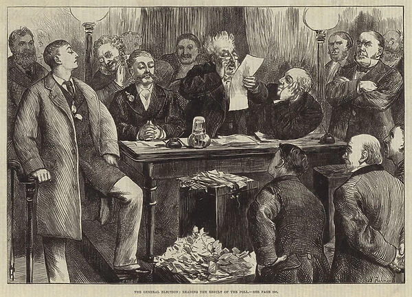 The General Election, reading the Result of the Poll (engraving)