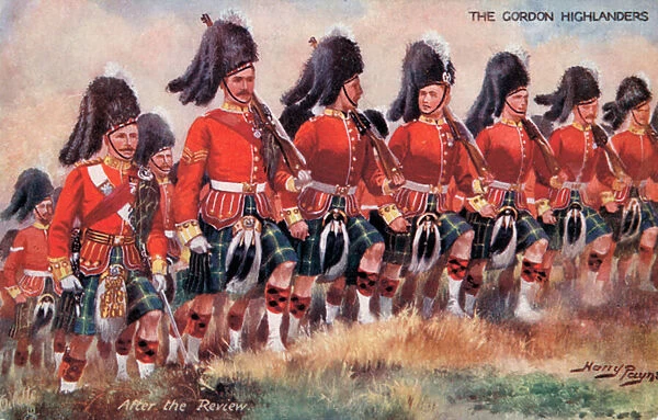 The Gordon Highlanders, After the Review (colour litho)