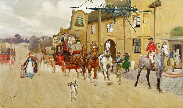 The Great North Road, The Bell at Stilton, 1902 (w  /  c on paper)