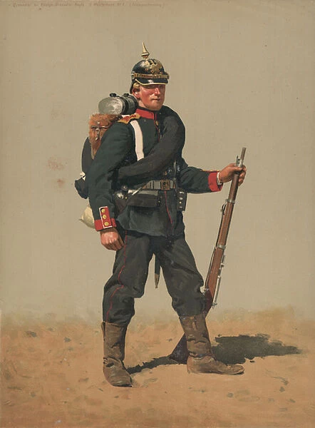 Grenadier der Konigs Grenadier Regts, 2 Westpreuss, No 7, Feldmarchmassig (chromolitho)