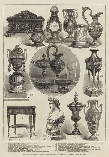 The Hamilton Palace Sale at Messers Christie and Mansion s, Works of Decorative Art (engraving)