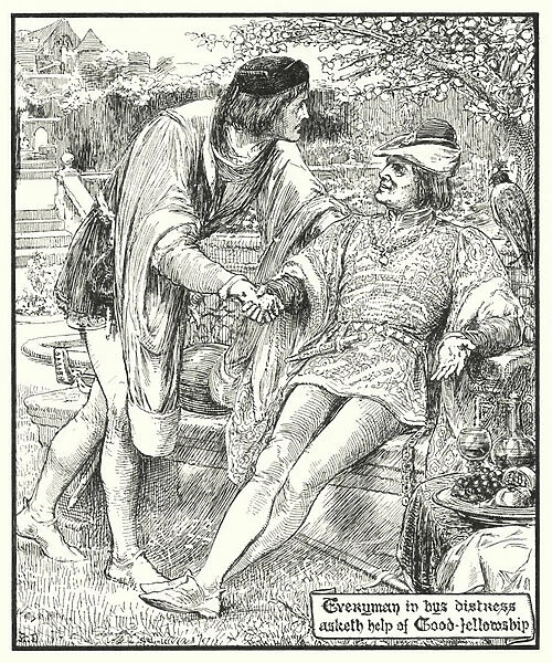 Illustration for Everyman, The Morality Play (engraving)