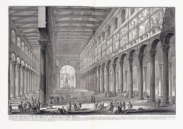 Interior of St. Pauls basilica outside the walls, 1753-1837 (etching and engraving)