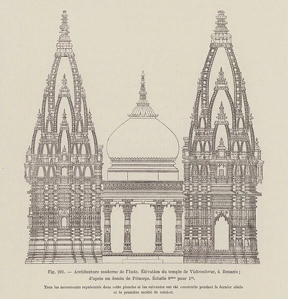 Kashi Vishwanath Temple, Varanasi, India (engraving)
