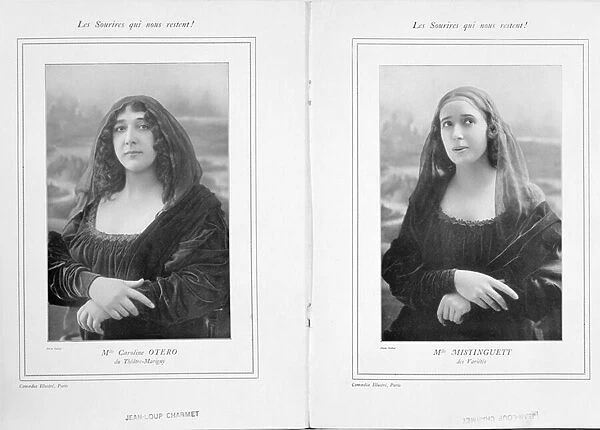 La Belle Otero and Mistinguett as the Mona Lisa, from an article