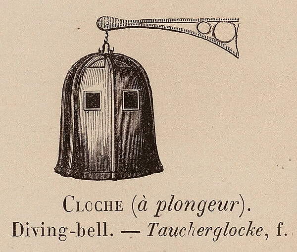 Le Vocabulaire Illustre: Cloche (a plongeur); Diving-bell; Taucherglocke (engraving)