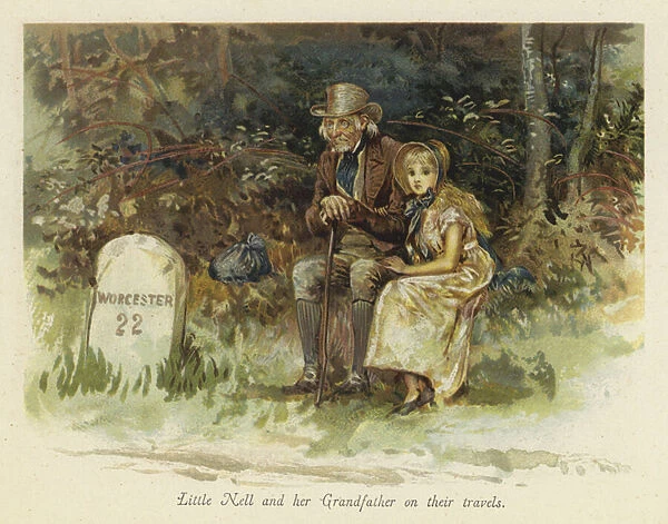 Little Nell and her Grandfather on their travels (chromolitho)