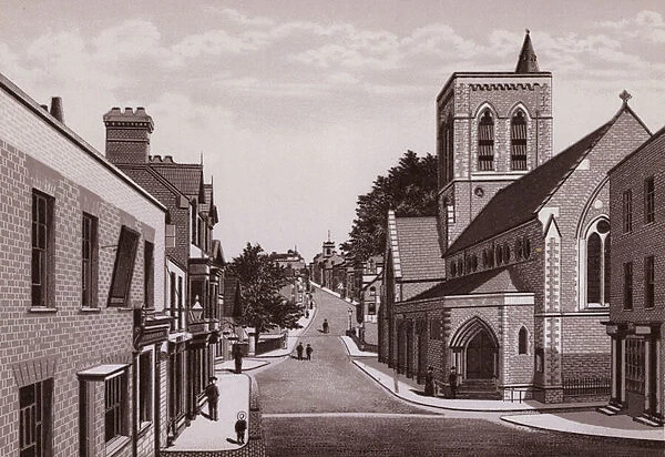 Lower High Street and St Nicholas Church (litho)
