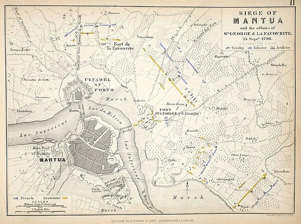 Map of the Siege of Mantua, published by William Blackwood and Sons, Edinburgh & London