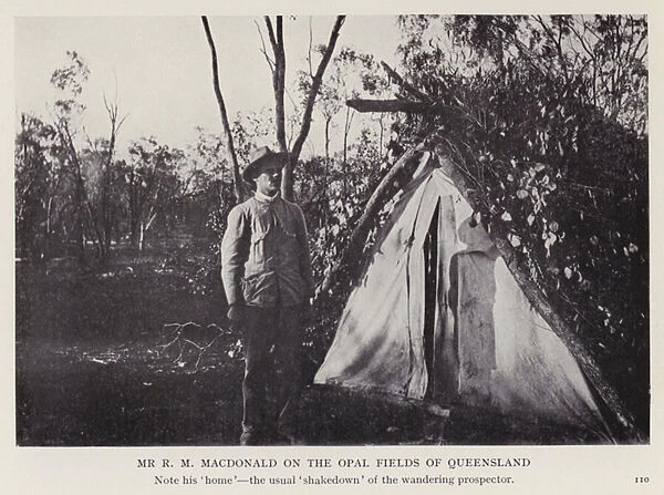 Mr R M Macdonald on the Opal Fields of Queensland (b  /  w photo)