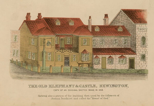 The Old Elephant & Castle, Newington (coloured engraving)