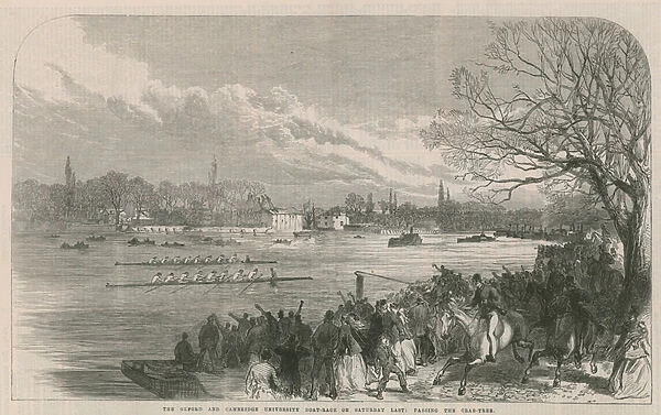 The Oxford and Cambridge University boat race (engraving)