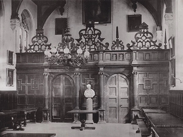 Oxford, Screen in the Hall at Wadham College (b  /  w photo)