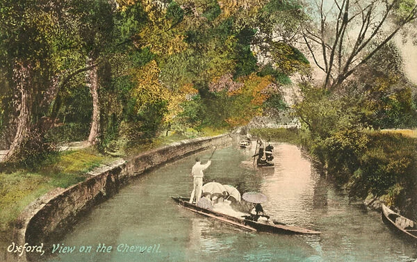 Oxford, view on the Cherwell (coloured photo)