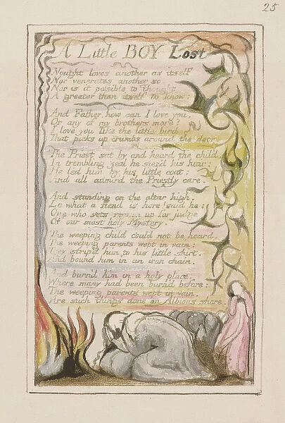 P. 124-1950. pt53 A Little Boy Lost: plate 53 from Songs of Innocence