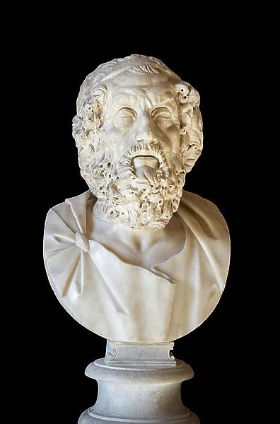 Portrait of Homer, from a 200 BC Hellenistic original (marble)