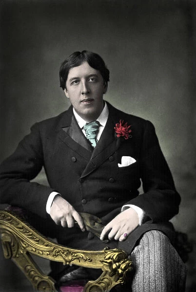 portrait of writer Oscar Wilde. 19th century photograph