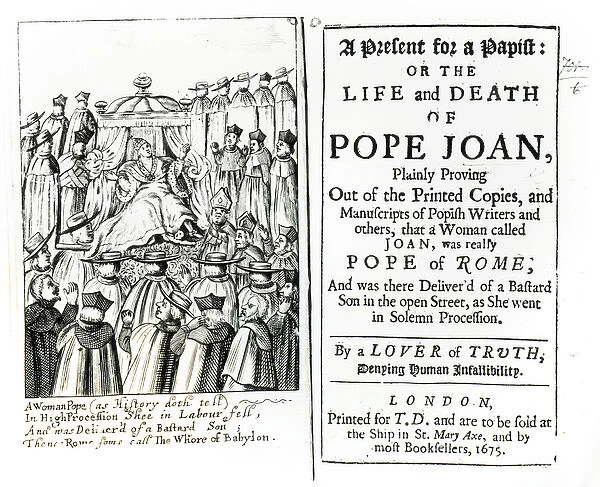 A Present for a Papist, or the Life and Death of Pope Joan, 1675 (engraving)