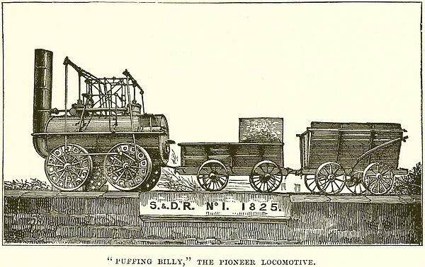 'Puffing Billy, 'The Pioneer Locomotive (engraving)