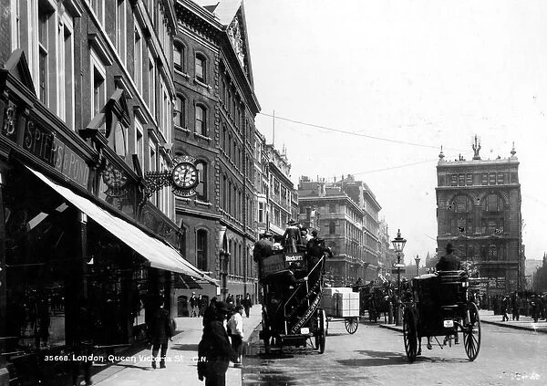 Queen Victoria Street, London, c. 1891 (b  /  w photo)