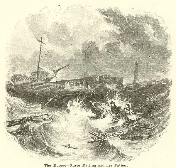 The Rescue, Grace Darling and her Father (engraving)