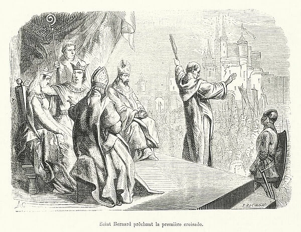 Saint Bernard prechant la premiere croisade (engraving)