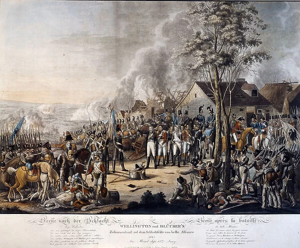 Scene after the Battle of Waterloo, 18th June 1815 (engraving)