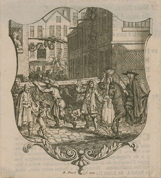 A scene from London, dated 1720 (engraving)