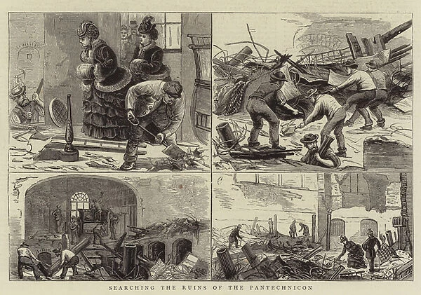 Searching the Ruins of the Pantechnicon (engraving)
