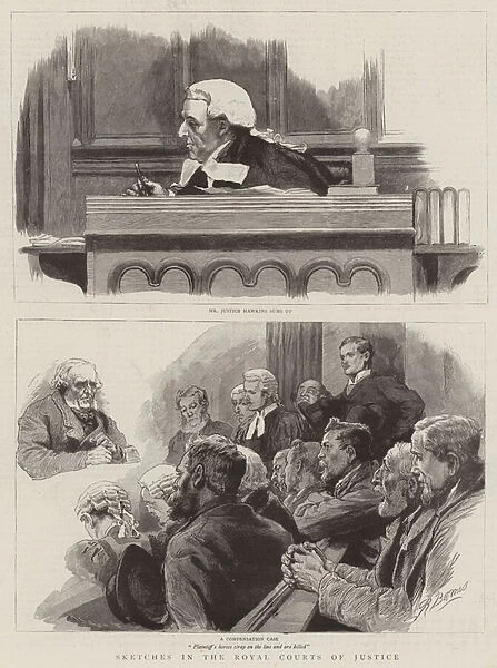 Sketches in the Royal Courts of Justice (engraving)