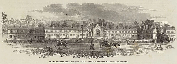 The St Clement Danes Holborn Estate Charity Almshouses, Garratt-Lane, Tooting (engraving)