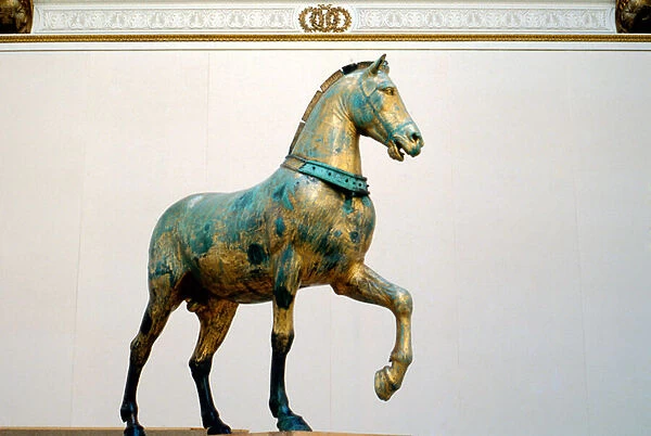Statue of one of the four triumphal quadriga horses of San Marco (bronze)