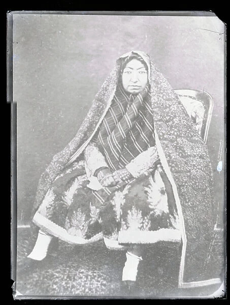 Studio Portrait: Nasir Al-Din Shahs Mother, Mahd-i Awliya (b  /  w photo)