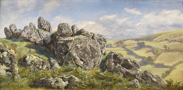 Study for Chagford (a Moorland Scene), 1878 (oil on board)