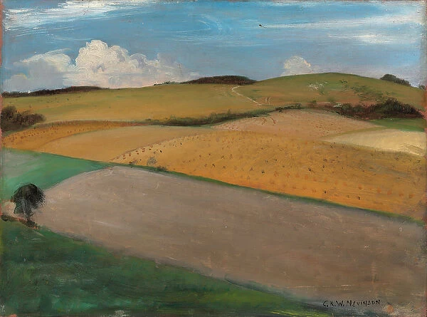 The Trundle at Goodwood, 1930s (oil on panel)