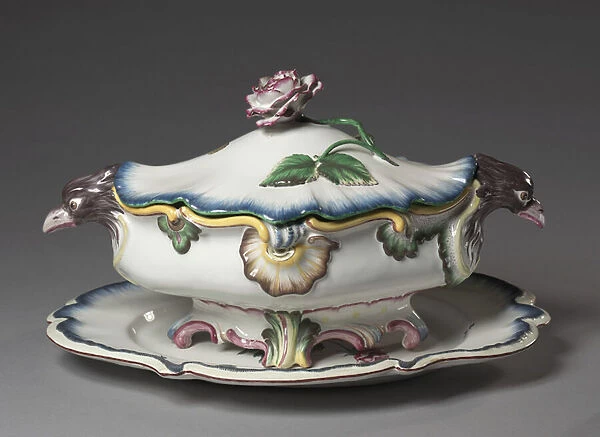 Tureen, manufactured by Strasbourg Factory, c. 1750 (tin-glazed earthenware (faience