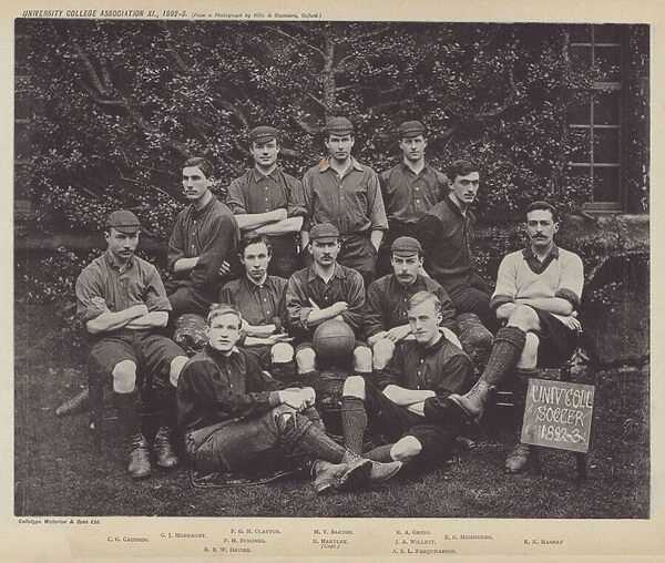 University College Association XI, 1892-3 (b  /  w photo)
