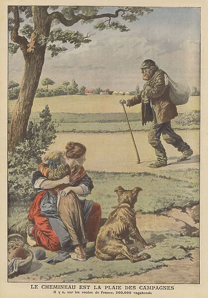 The vagrant is the plague of the countryside (colour litho)