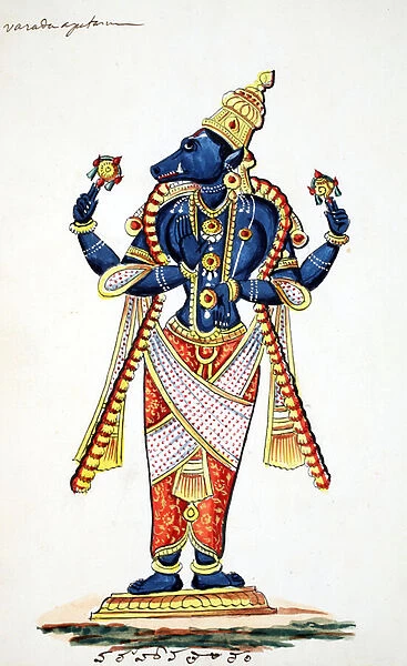Varaha, boar avatar of Vishnu (w  /  c on paper)