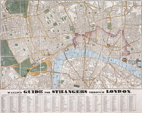 Walliss Guide for Strangers Through London, 1841 (colour litho)