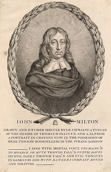 Drawings Prints, Print, John Milton, Sitter, Subject, Author, Etcher, Artist, Associated